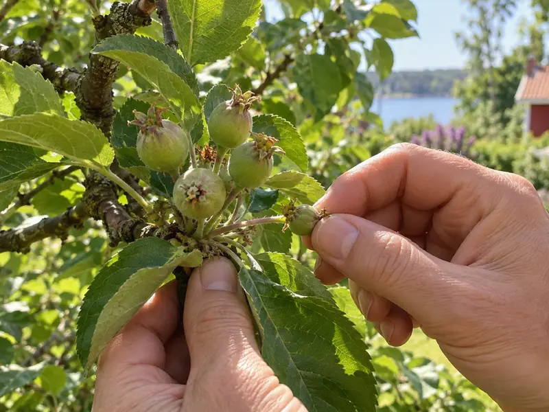 Fingrar plockar bort små kart så att de som blir kvar inte rör vid varandra.